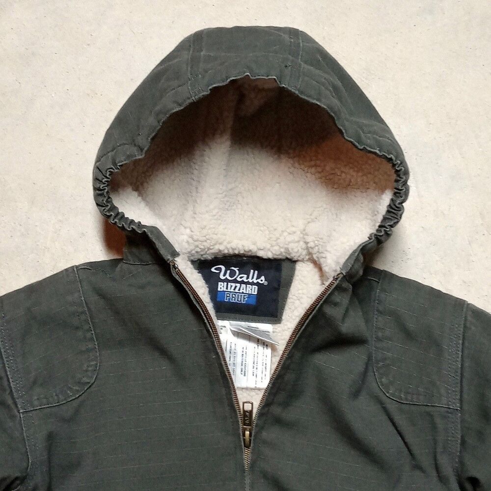 Walls Blizzard Pruf Parka Jacket Boys XS (4/5) Hooded Sherpa Lined Full Zip - Picture 2 of 8